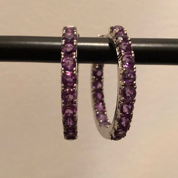QVC Jewelry - Inside-out amethyst and sterling silver earrings